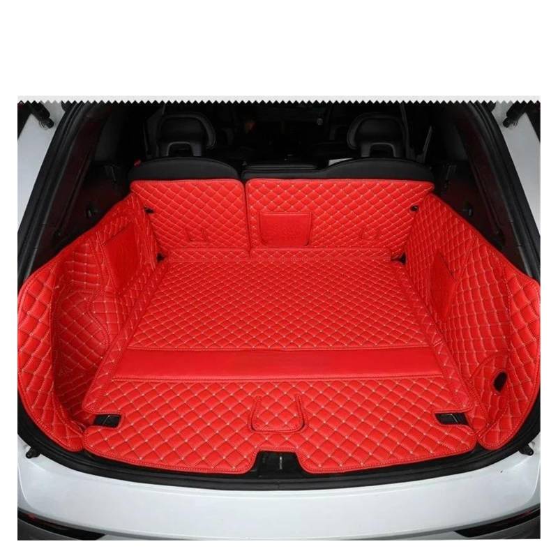 Kofferraummatte Kofferraumwanne Für Volvo Für XC60 2018 2019 2020 2021 2022 2023 2024 Kofferraummatte Schutzpolster Leder Innenraum Cargo Liner Auto Styling Zubehör(Rot,B) von RFSHOP