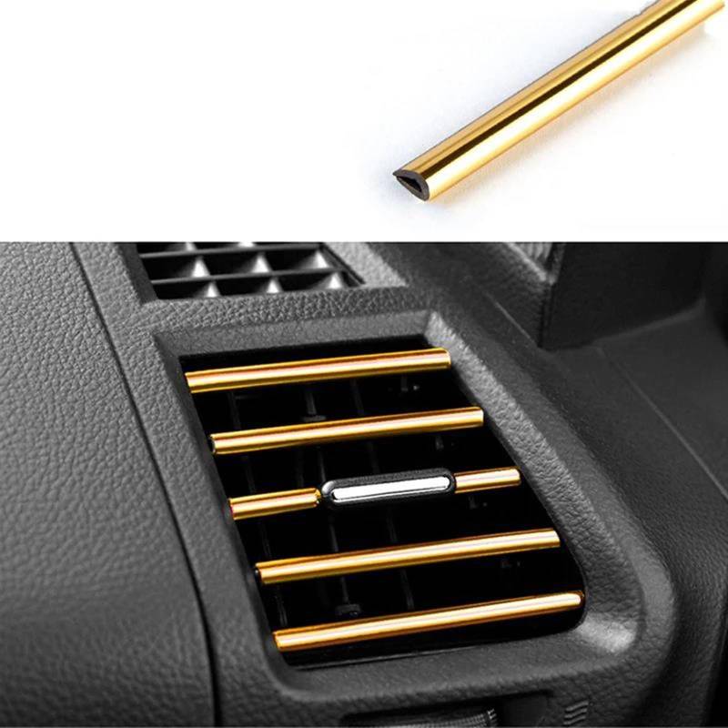 Vent Outlet Cover Innenraum Zubehör 10 Stück Auto Klimaanlage Outlet Dekorative Weiche Streifen Zubehör Auto Innen Grille Dekorative Streifen Universal U-förmigen(Gelb) von RFSHOP