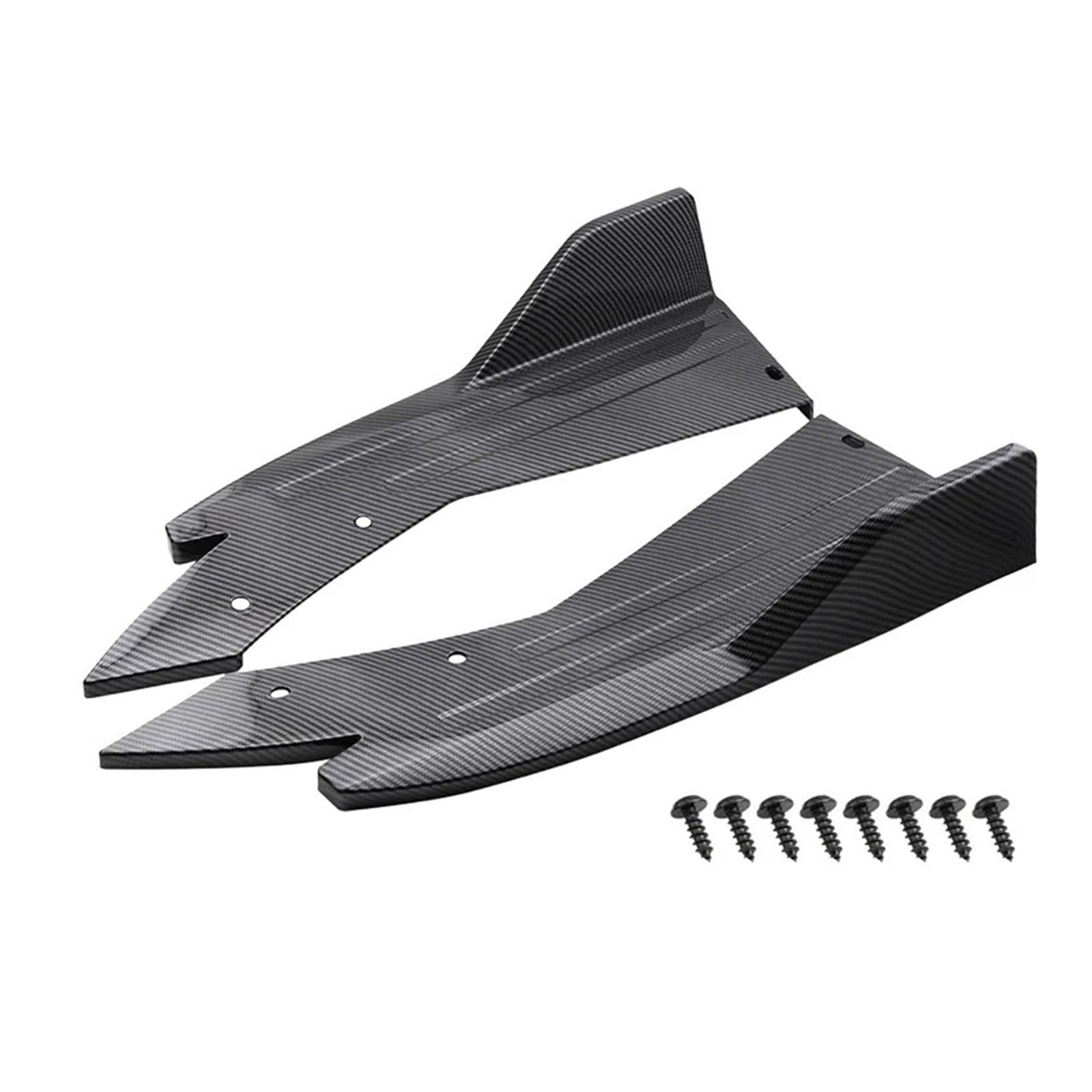 Winglet Diffusor 1 Paar Auto Heckschürze Spoiler Lippe Kohlefaser Flügelverkleidung Schutz Anti-Crash Diffusor Seitenrock Wrap Winkel Splitter Universal Seitenschweller(Kohlefaser) von RFSHOP