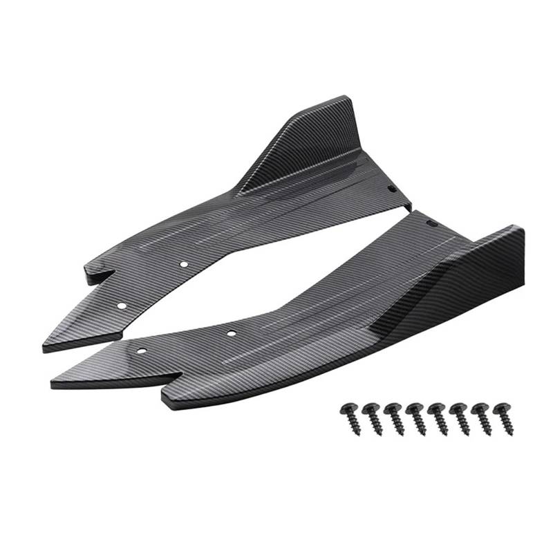 Winglet Diffusor 1 Paar Auto Heckschürze Spoiler Lippe Kohlefaser Flügelverkleidung Schutz Anti-Crash Diffusor Seitenrock Wrap Winkel Splitter Universal Seitenschweller(Kohlefaser) von RFSHOP