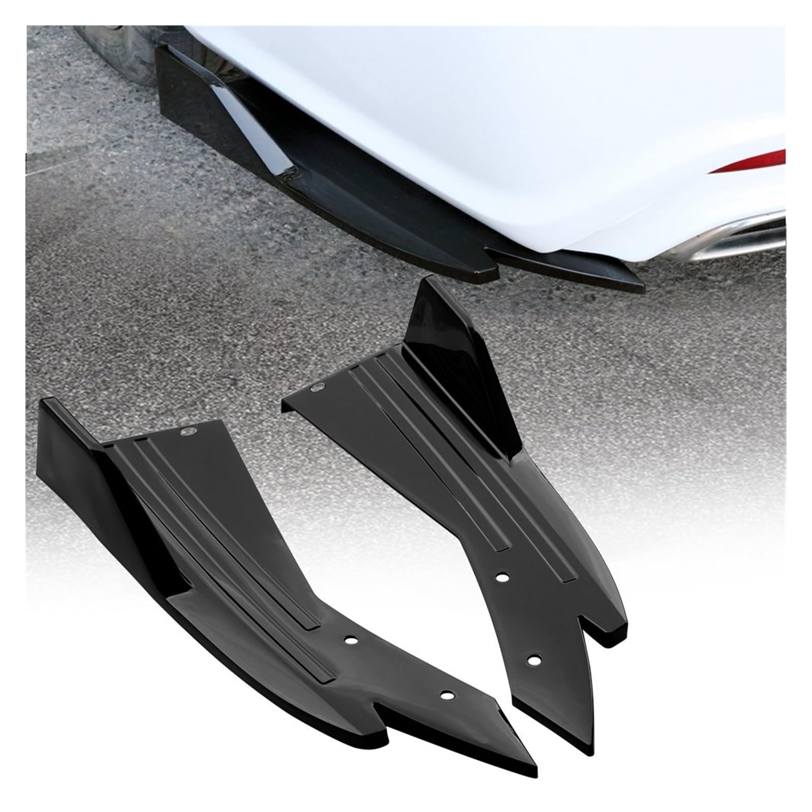 Winglet Diffusor 2 Stück Glänzend Schwarz Auto-Frontstoßstange Lippendiffusor Vordereckenrock Seitenschweller Rocker Splitterschutz Universal Splitter Canard Seitenschweller(Gloss Black 2) von RFSHOP