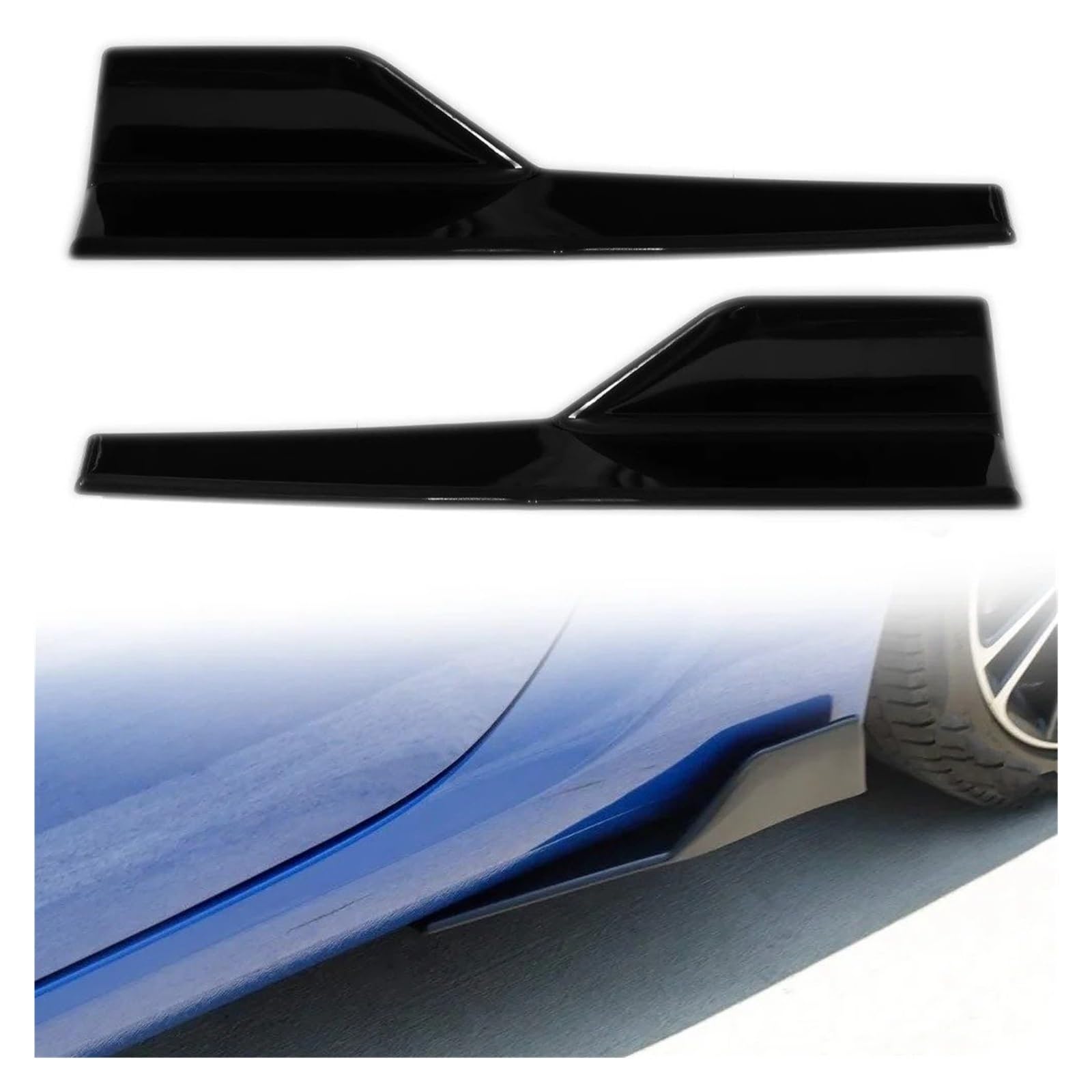 Winglet Diffusor 45 cm 2 Teile/Satz Universal Auto Wide Body Seitenschweller Splitter Kit Modifizierte Seitenschweller Rocker Anti-Scratch Winglet Flügel Stoßstange Seitenschweller(Schwarz) von RFSHOP