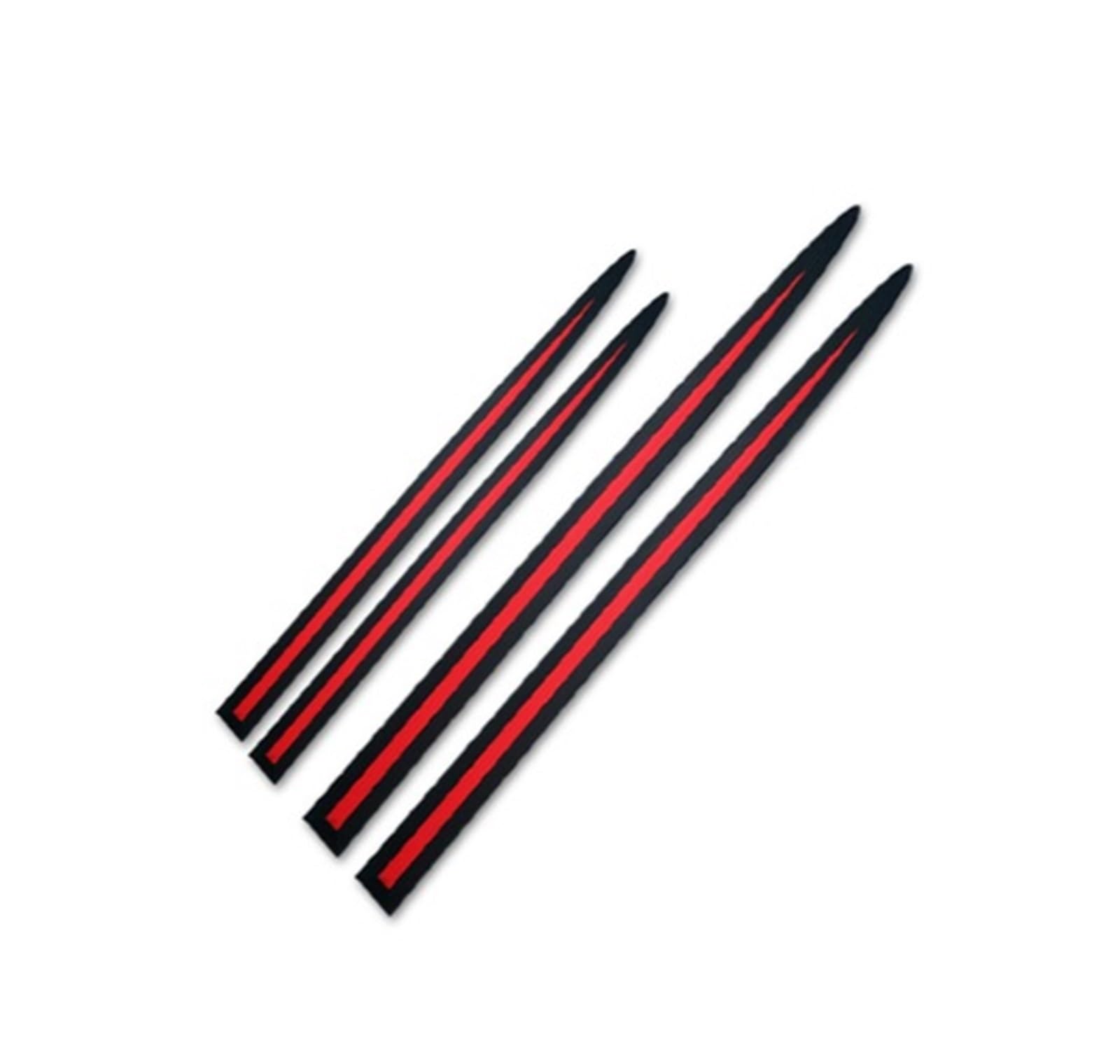 Winglet Diffusor 4PCS Universal Auto Körper/Seite Tür Anti-kollision Anti-Scratch Dekoration Schutz Klebestreifen Auto Aufkleber Voll Schwarz Seitenschweller(Black red) von RFSHOP