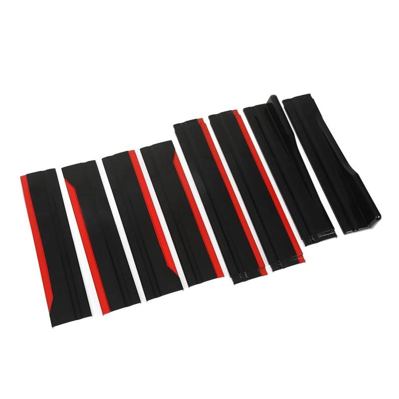 Winglet Diffusor 8 Stück Für A3 A4 A6 Auto-Seitenschweller Glänzend Schwarz Seitenlippen-Splitter Verlängerung Flügel-Panel Body-Kit Ersatz Rot Schwarz Seitenschweller von RFSHOP