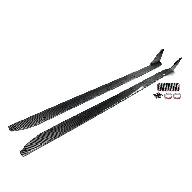 Winglet Diffusor Auto-Seitenschwellerverlängerung BodyKits Lippe Für G80 Für M3 G82 G83 M4 2021+ Carbon-Stil/Glänzend Schwarz Seitenschweller(Carbon Look) von RFSHOP