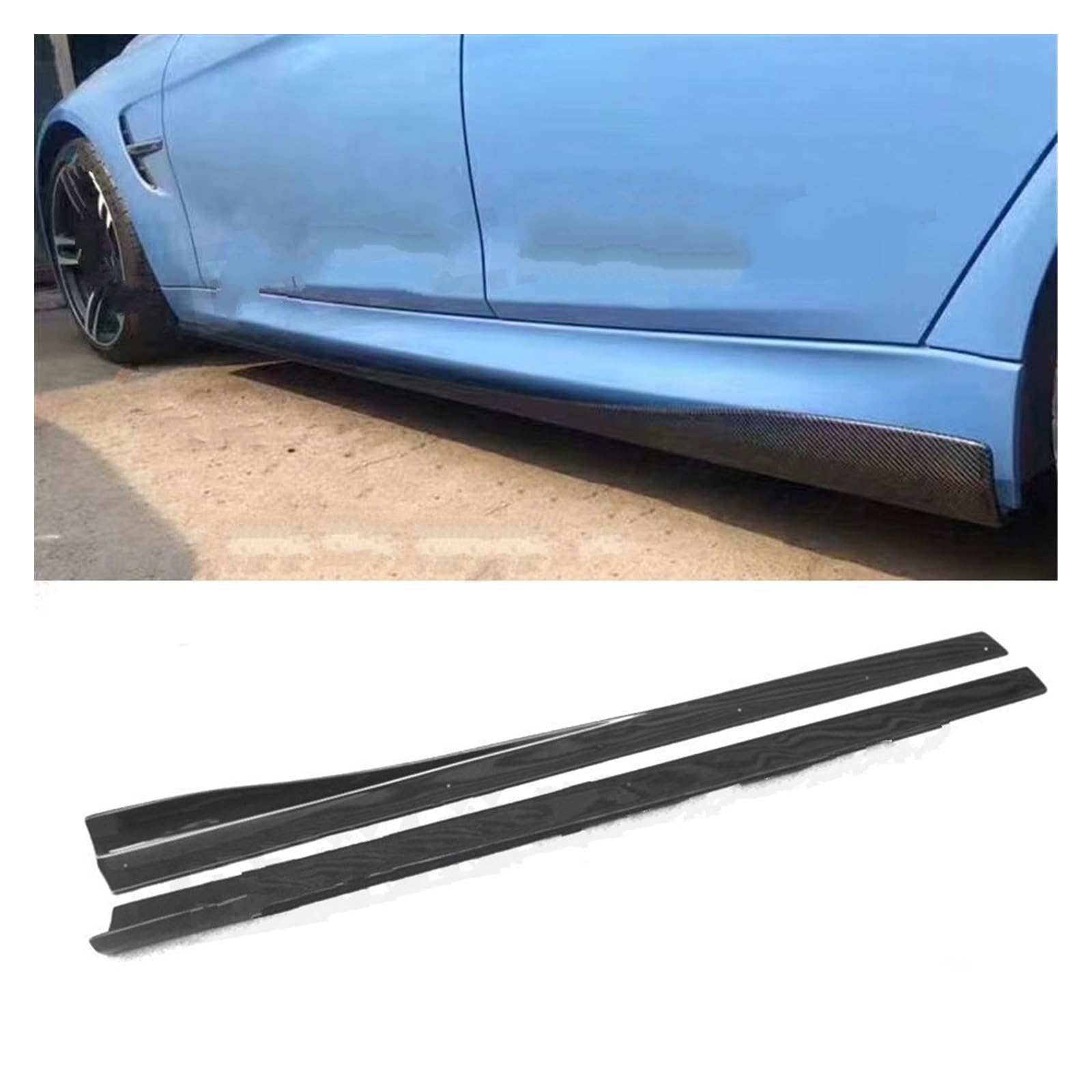 Winglet Diffusor Für 3er F80 M3 4er F82 F83 M4 2012–2018 Kohlefaser-Seitenschweller Türstoßstange Seitenschweller Schürze Spoiler Body-Kits Seitenschweller(B Style) von RFSHOP