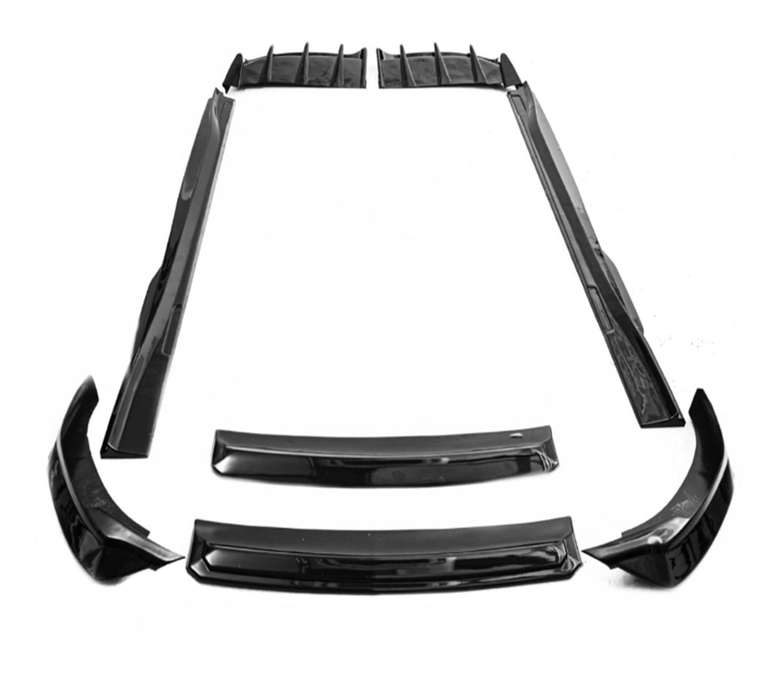 Winglet Diffusor Für Ford Für Mustang Für Mach-E 2021 2022 2023 ABS Schwarz Stoßfänger Vorne Lip Hinten Diffusor Seite Röcke Spoiler Körper Kit Seitenschweller(Body kit) von RFSHOP