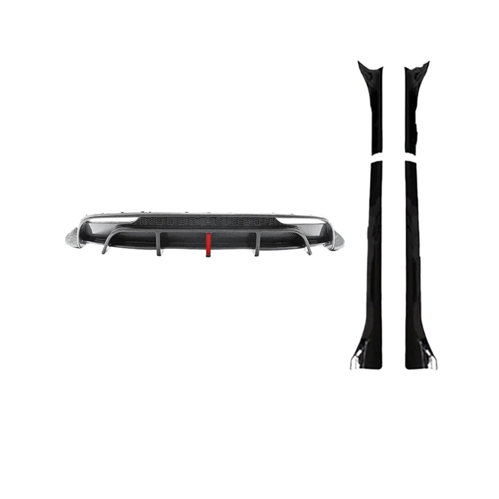 Winglet Diffusor Für Tesla 2024 + Für Modell 3 Für Highland Body Kit Spoiler Hinten Diffusor Frontschürze Lip Seite Rock Flügel Teile Sport Tunning Glanz Schwarz Seitenschweller(Set B) von RFSHOP