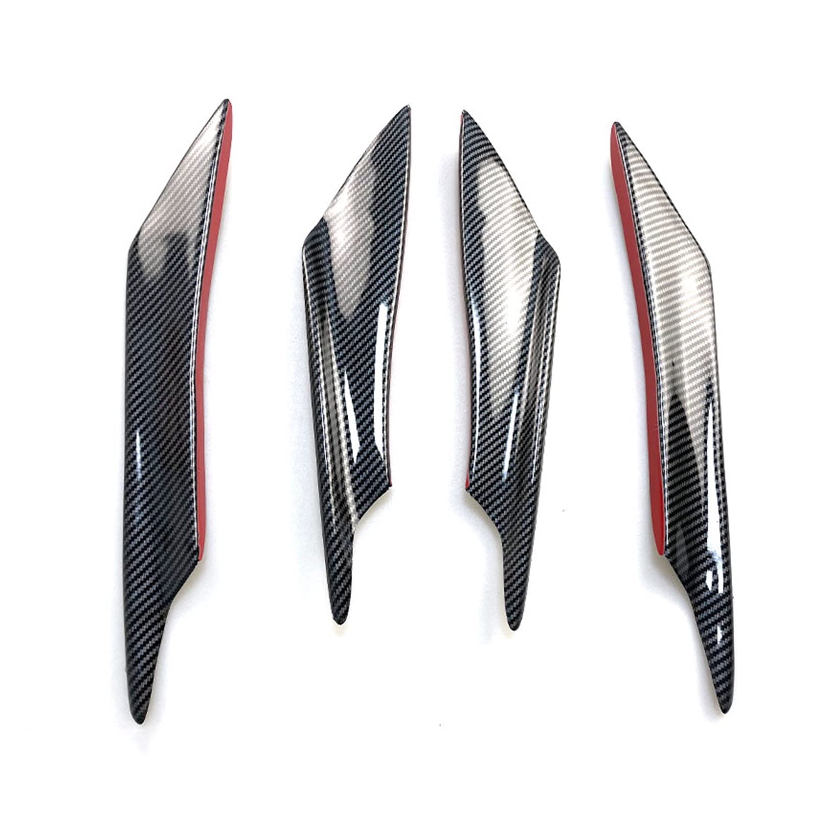 Winglet Diffusor Universal 4 Stück Auto Vordere Stoßstange Lippe Gummi Fin Splitter Körper Spoiler Canards Spoiler Auto Tuning Canard Dekor Carbon Fiber Schwarz Seitenschweller(Carbon Fiber Pattern) von RFSHOP