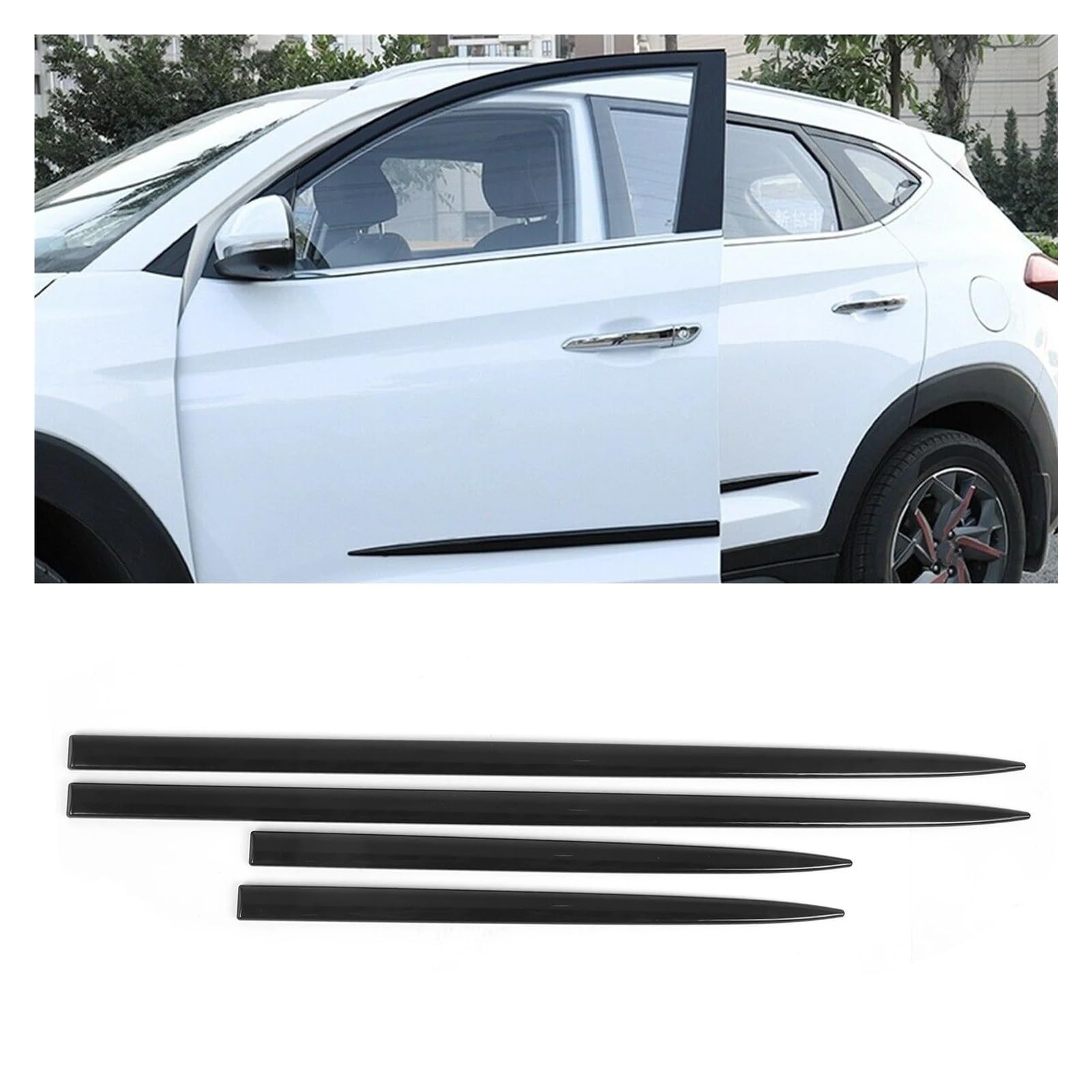 Winglet Diffusor Universal 4PCS 3D Seite Auto Tür Schutz Weichen Streifen Körper Anti-kollision Anti-Scratch Dekoration Schutz Aufkleber Streifen Seitenschweller von RFSHOP