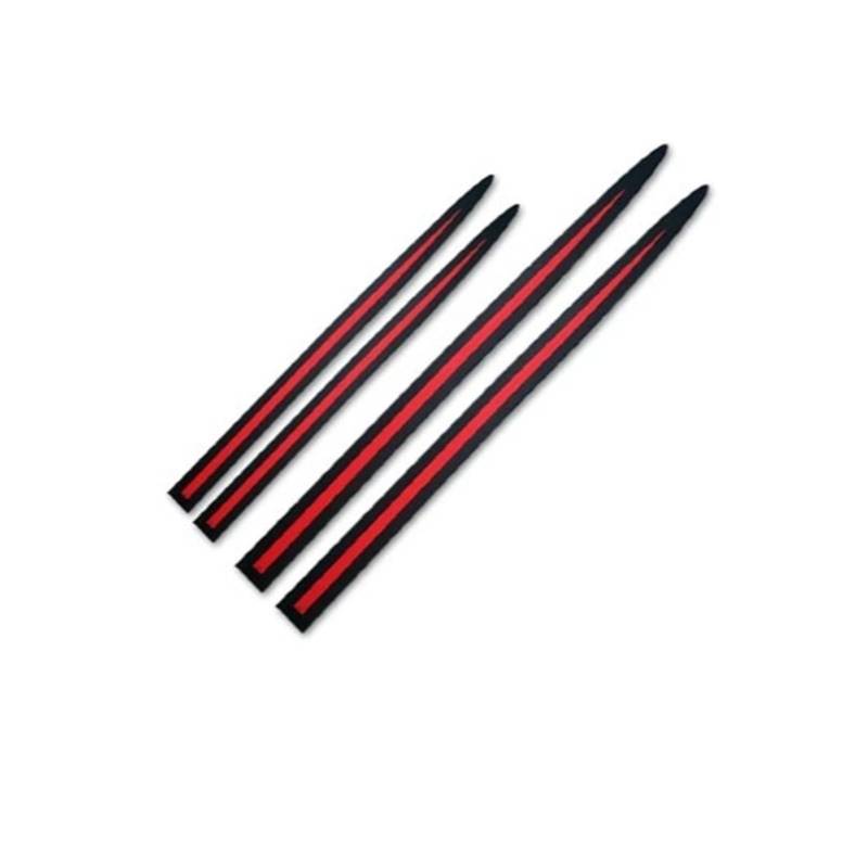 Winglet Diffusor Universal 4PCS Voll Schwarz Auto Körper/Seite Tür Anti-kollision Anti-Scratch Dekoration Schutz Klebestreifen Auto Aufkleber Seitenschweller(Black red) von RFSHOP