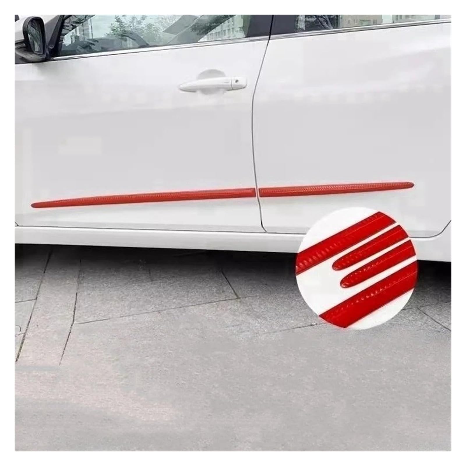 Winglet Diffusor Universal 96/54CMx 3,4 cm 3D Auto Tür Schutz Weiche Streifen Körper Anti-kollision Anti-Scratch Dekoration Schutz Aufkleber Streifen Seitenschweller(Bright red) von RFSHOP