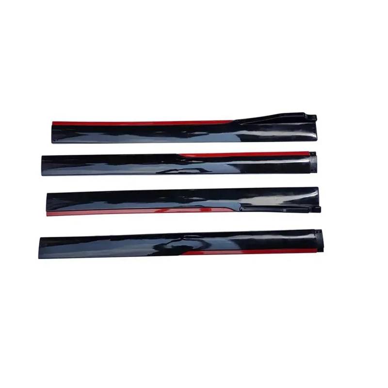 Winglet Diffusor Universal-Seitenschwellerverlängerungen Auto-Seitenschweller Winglet-Splitter Lippe Rot Schwarz Für Für F10/F11 4 Stück Look/Schwarz 2,4 M Seitenschweller von RFSHOP