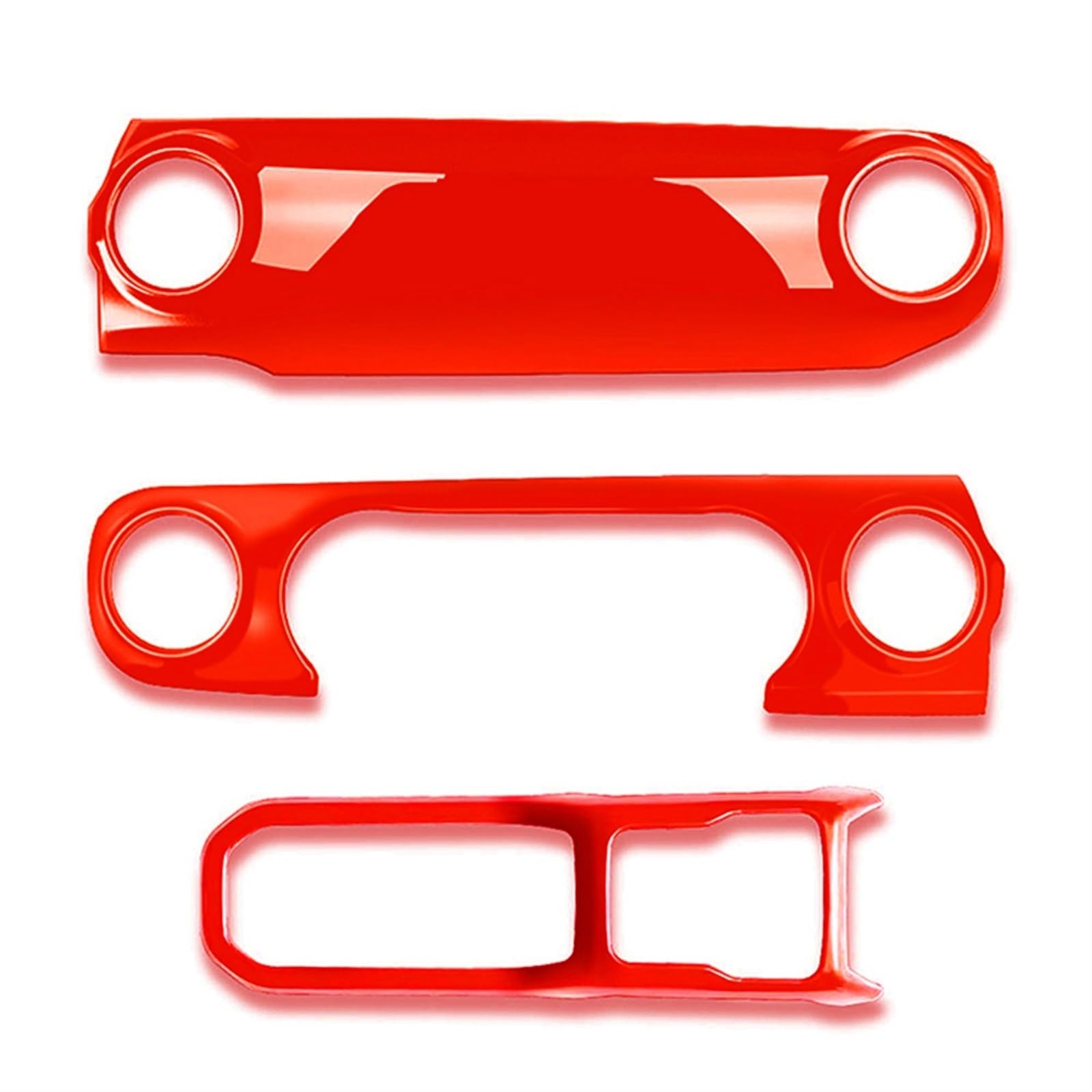 3-teilige Mittelkonsole, Armaturenbrett, Schalthebelverkleidung, for Jeep, for Wrangler JL JLU Gladiator, Rot Abdeckung der Schalttafel von RFVBG