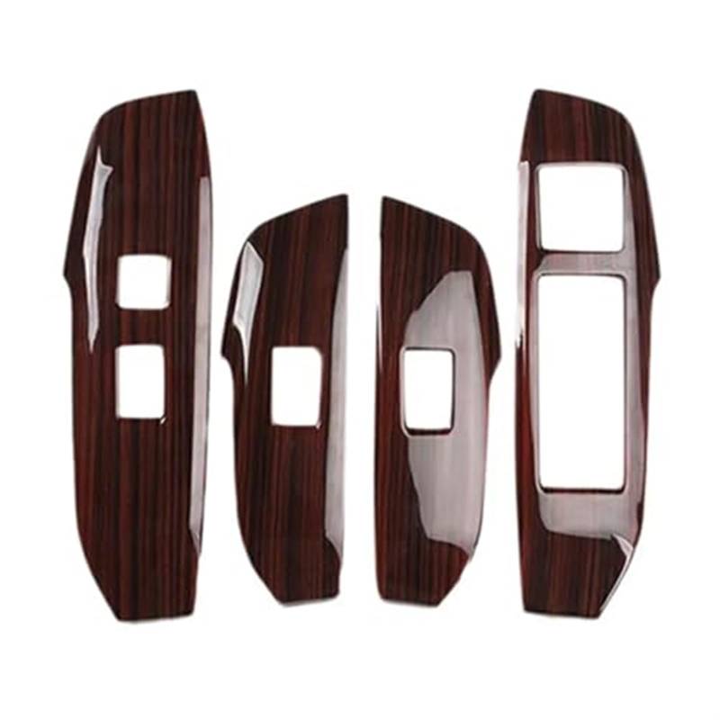 4PCS Autofenster-Schalttafel Anpassen der Abdeckungsverkleidung Aufkleber Fensterknopf-Dekorationsersatz, for Lexus, NX 300H 200T LHD A Abdeckung der Schalttafel(BLACK Wood Grain Color) von RFVBG