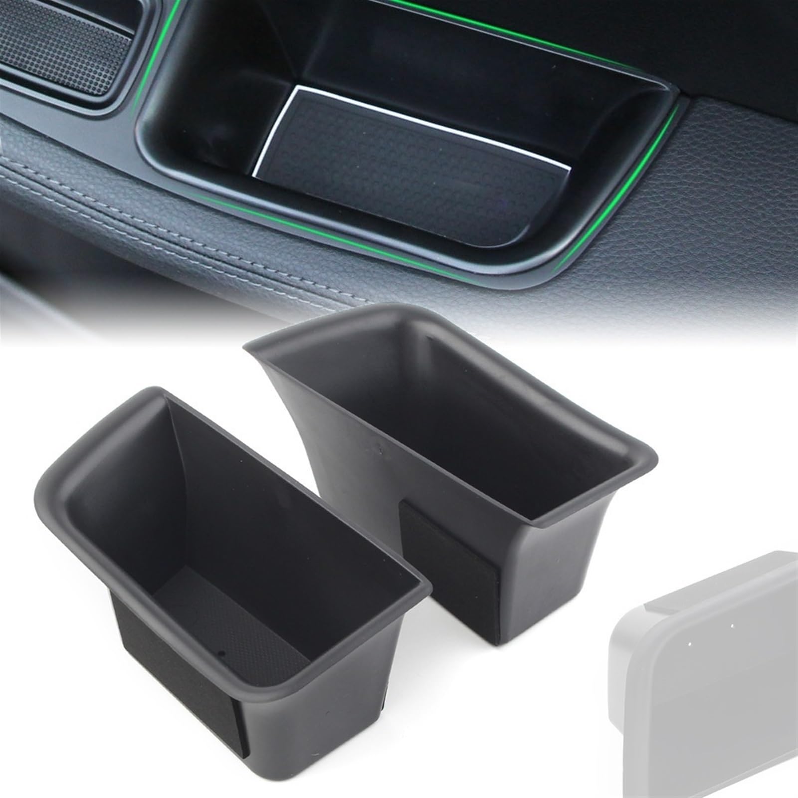 ABS-Auto-Vordertür-Aufbewahrungsbox, Organizer, Behälterhalter, 2 Stück, for Porsche, for MACAN, 2014 2015 2016 2017, nur linker Antrieb Aufbewahrungsbox für Autotüren von RFVBG