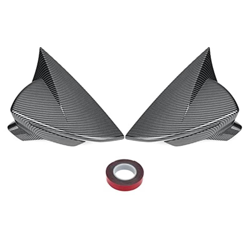 Glänzend schwarz/Kohlefaser-Außenspiegel-Abdeckungskappen, for Seat, Leon MK3 MK3.5 5F ST FR Cupra 2013–2019, Rückspiegelgehäuse-Abdeckung, Ersatzabdeckungen Rückspiegelkappe(BLACK Carbon Fiber) von RFVBG