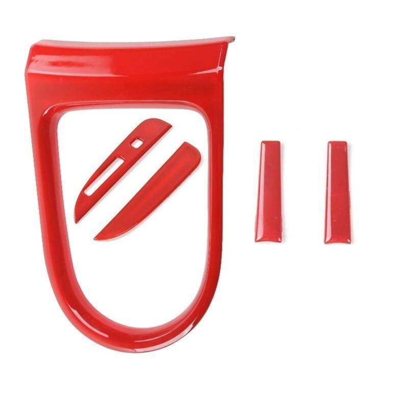 Innenleisten Auto-Schalthebelverkleidung Griff Dekoration Abdeckung Aufkleber, for Ford, for Mustang, 2015+ Zubehör Lüftungsschlitzverkleidung(A set red) von RFVBG