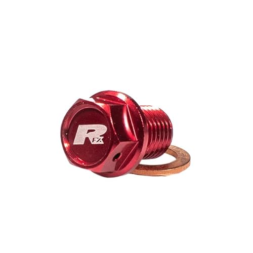 RFX Magnetische Ablaufschraube, Rot, M12 x 15 mm x 1,25 für Honda CR85 03-07 CR125/250 02-07 Yam. YZ250 97-23 von RFX