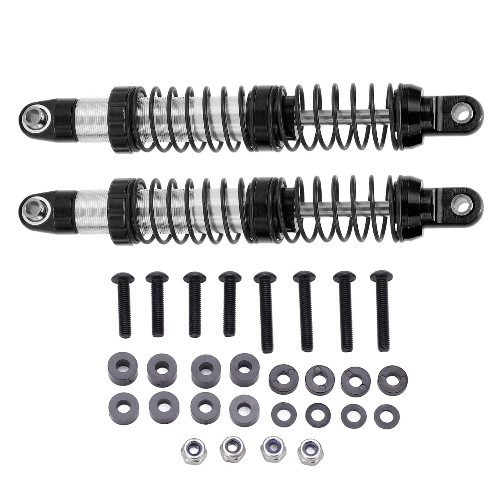 Metall-Stoßdämpfer-Dämpfer-Set, verbessert die Leistung, Ersatzteile für Axial Scx10 RC-Car, 102 mm vorne und hinten (Black) von RGBGW