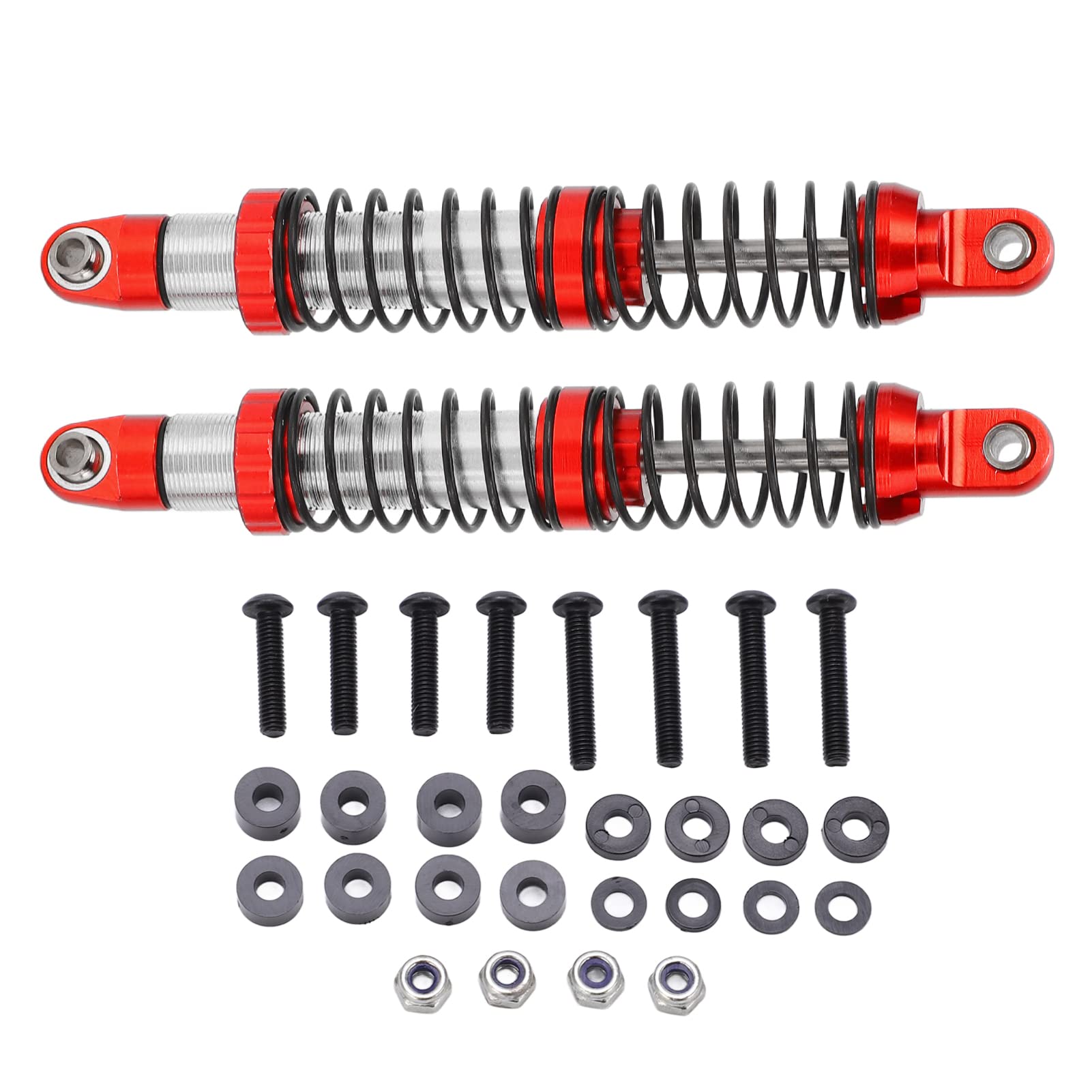 Metall-Stoßdämpfer-Dämpfer-Set, verbessert die Leistung, Ersatzteile für Axial Scx10 RC-Car, 102 mm vorne und hinten (Red) von RGBGW