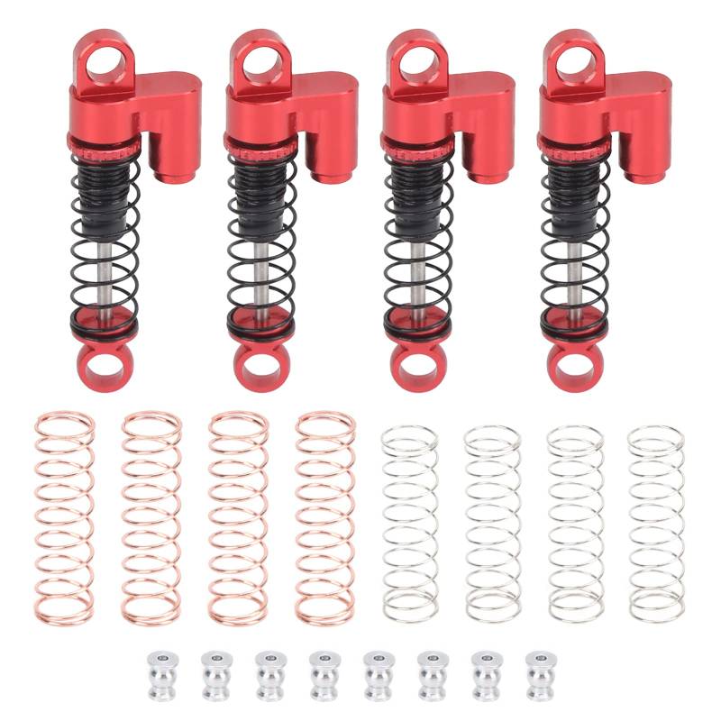 STOßDÄMPFER-DÄMPFER FÜR AXIAL SCX24 90081 1/24 RC-CAR-MODELL STRUTS-DÄMPFER HOCHFESTES AUSGEWOGENES FAHRERLEBNIS KONSTRUKTION AUS ALUMINIUMLEGIERUNG (Red) von RGBGW