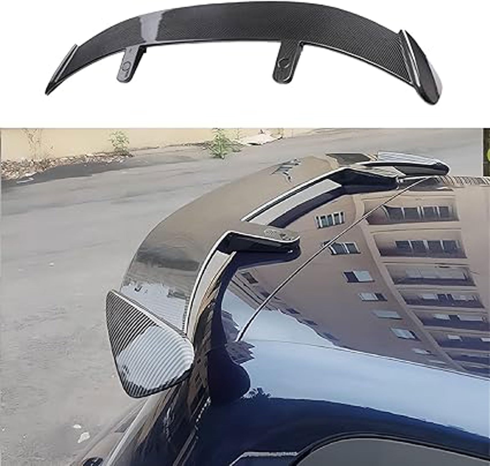 Auto Heckspoiler für Skoda Citigo (2011-2024), Dachspoiler Flügel Lippe Tuning Styling Zubehör.,Carbon Fiber Look von RGHDEHD