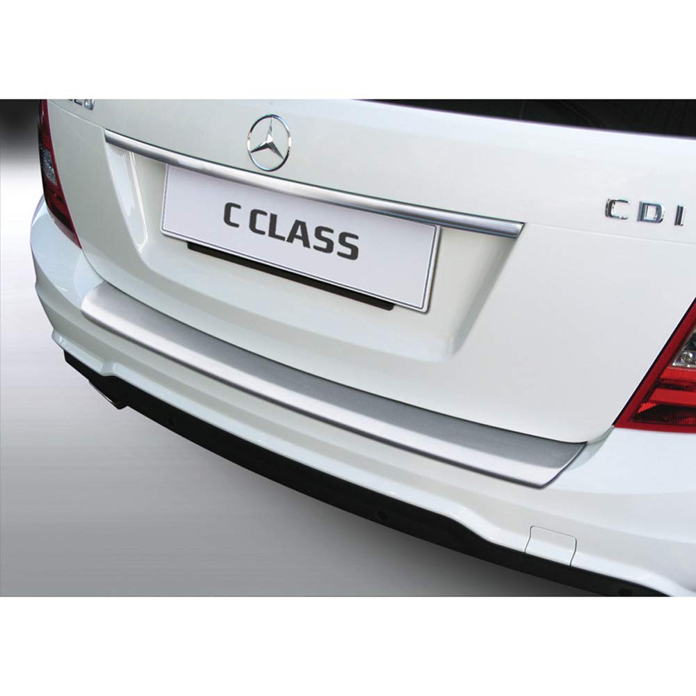 ABS Heckstoßstangenschutz kompatibel mit Mercedes C-Klasse W204 Estate 2011-2014 'Gebürstet Alu' Look von RGM