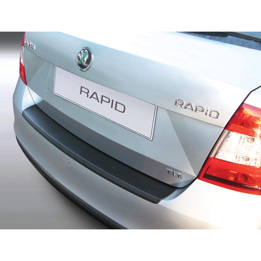 ABS Heckstoßstangenschutz kompatibel mit Skoda Rapid 4 türer 2012- Schwarz von RGM