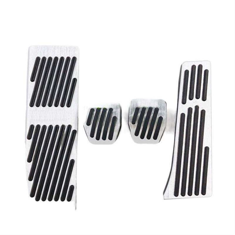 RHRYUNUBT Bremspedal-Set aus Aluminiumlegierung, passend for BMW E46 E87 E90 E91 E92 E93 M3 AT MT 2005–2012, Farbe Silber, Schwarz Pedal(Silver MT) von RHRYUNUBT