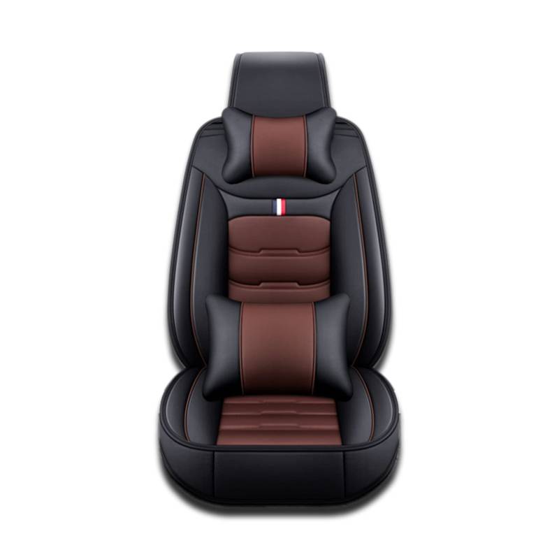 Auto Leder Sitzbezügesets für FIAT 124 Spider (2016) (Type 348) 2016-2020, Wasserdicht Sitzbezug Verschleißfest Sitzschoner Custom Car Seat,Black-Brown von RIAAJ