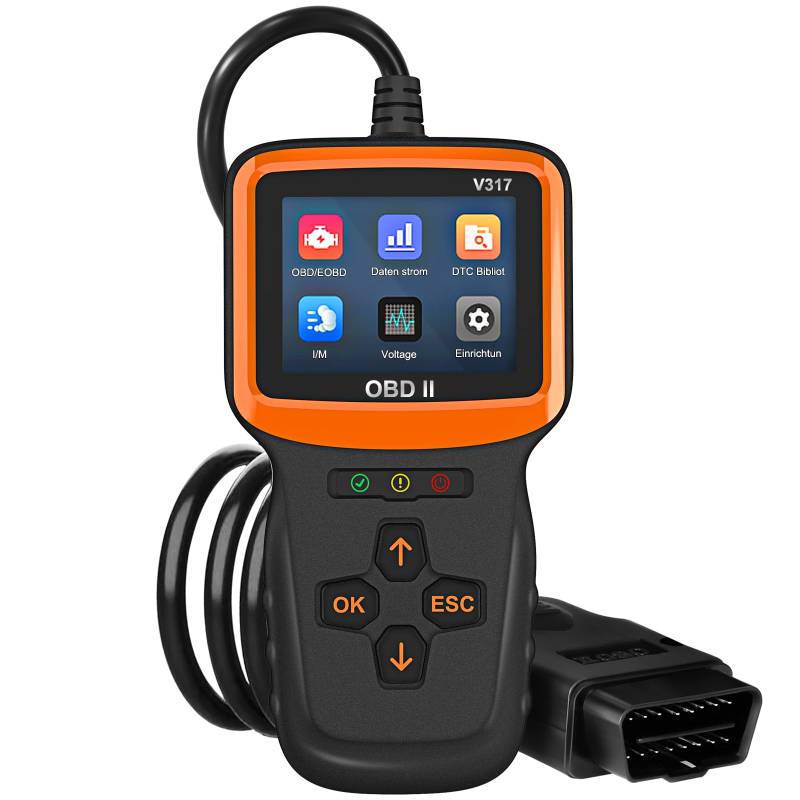 RICOKEY OBD2 Diagnosegerät Auto OBD Diagnosegerät ODB2 Fehler Code Leser KFZ Diagnosegerat V317 OBD Auslesegerät mit Vollen OBD2 Funktionen, Auto Auslesegerät Unterstützt 9 OBDII/EOBD-Protokoll von RICOKEY