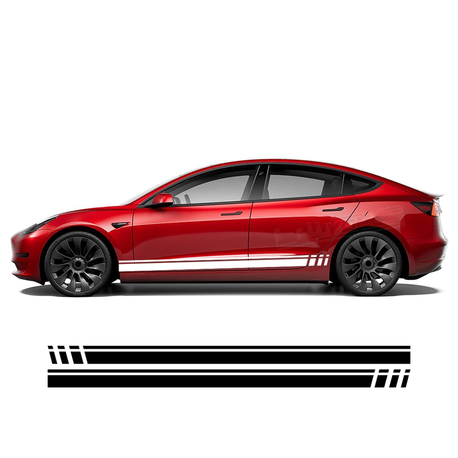 RIDELF Auto Seitenstreifen Aufkleber–Passend für Tesla Model 3 Y X S Sportwagen Motorhaubenabdeckung Tür Seitenschweller und Zubehör,7/Yellow von RIDELF