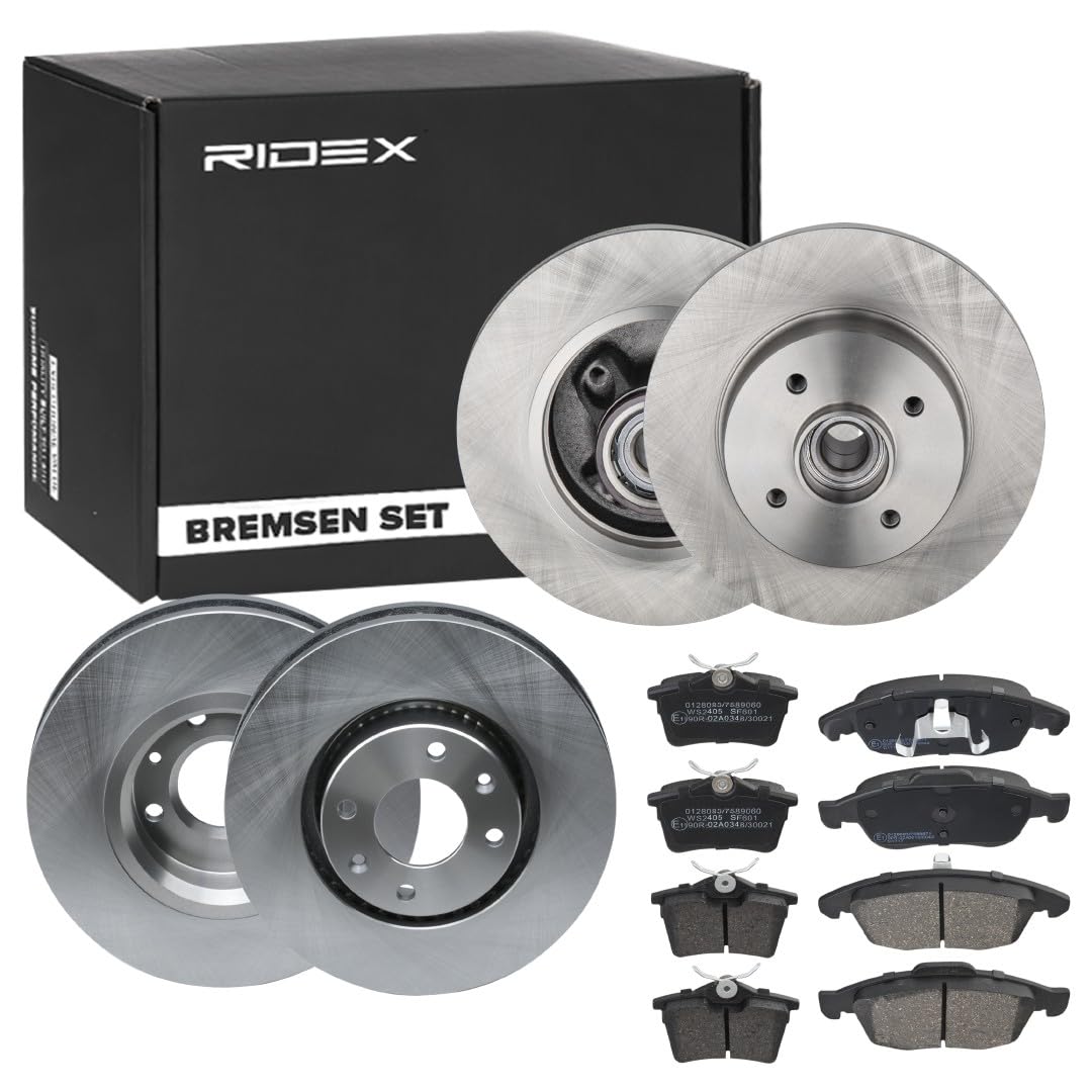 RIDEX 3405B1748 Bremsenset Vorne Hinten Belüftet, 283, 268mm - Bremsen Set mit Bremsscheiben und Bremsbeläge Satz von RIDEX