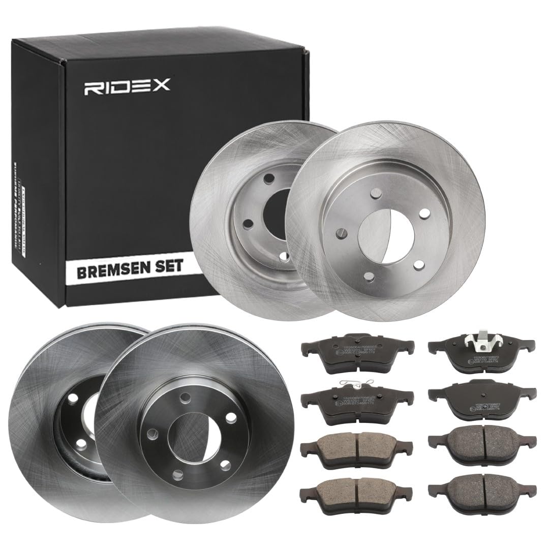 RIDEX 3405B1739 Bremsenset Vorne Hinten Belüftet, 278, 265mm - Bremsen Set mit Bremsscheiben und Bremsbeläge Satz von RIDEX