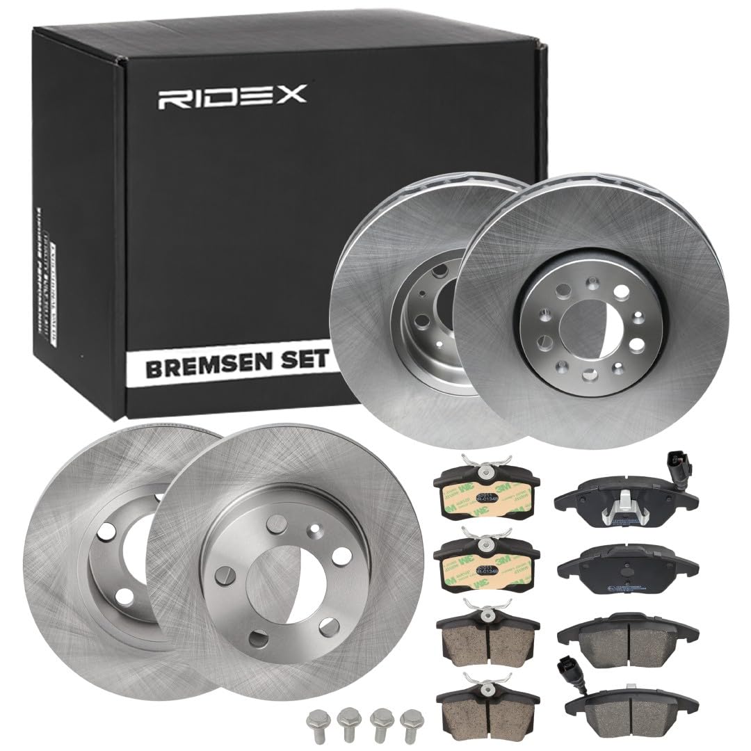 RIDEX 3405B1666 Bremsenset Vorne Hinten Belüftet, 288,0, 230,0mm - Bremsen Set mit Bremsscheiben und Bremsbeläge Satz von RIDEX