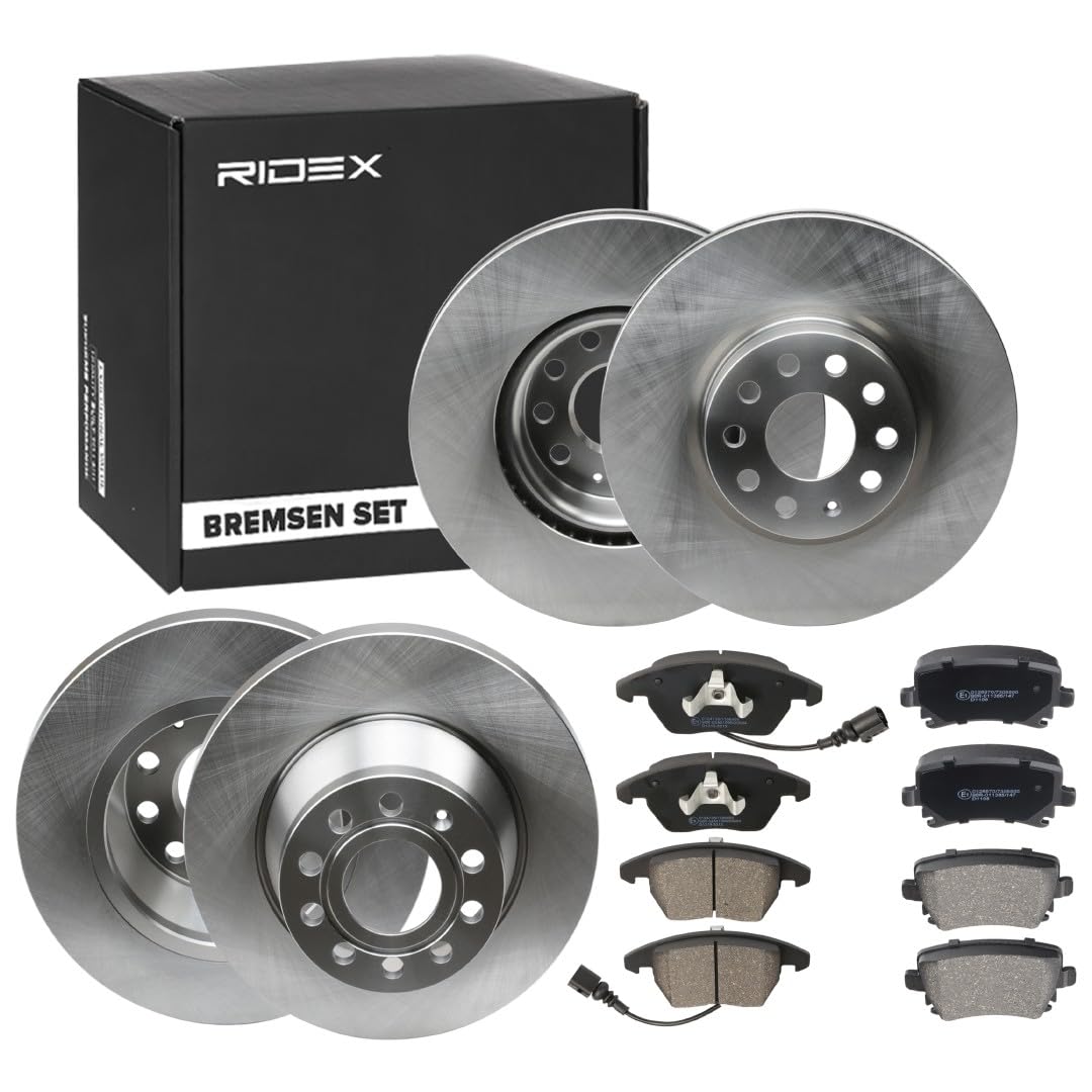 RIDEX 3405B0499 Bremsenset Vorne Hinten Belüftet, Belüftet, 312,0, 312, 282,0mm - Bremsen Set mit Bremsscheiben und Bremsbeläge Satz von RIDEX