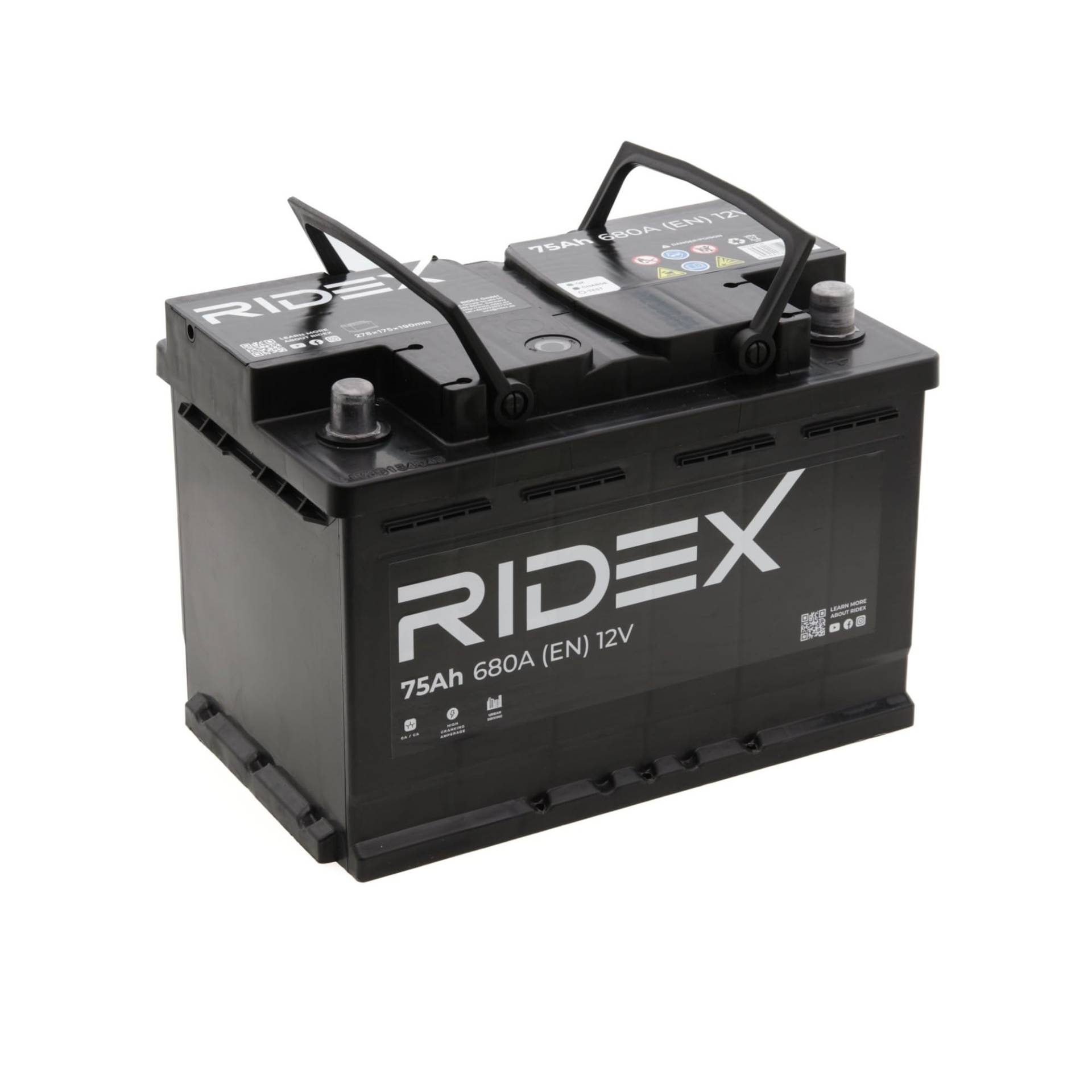 RIDEX Autobatterie 75Ah 680A 1S0009 B13 L3 Starterbatterie von RIDEX