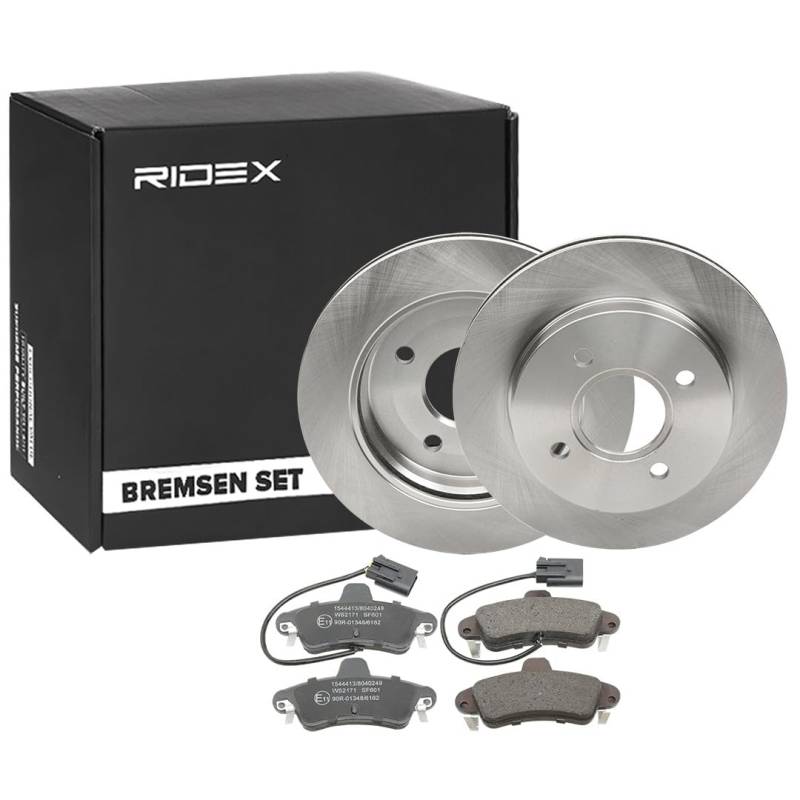 RIDEX 3405B0149 Bremsenset Hinten Belüftet 253mm - Bremsen Set mit Bremsscheiben und Bremsbeläge Satz von RIDEX