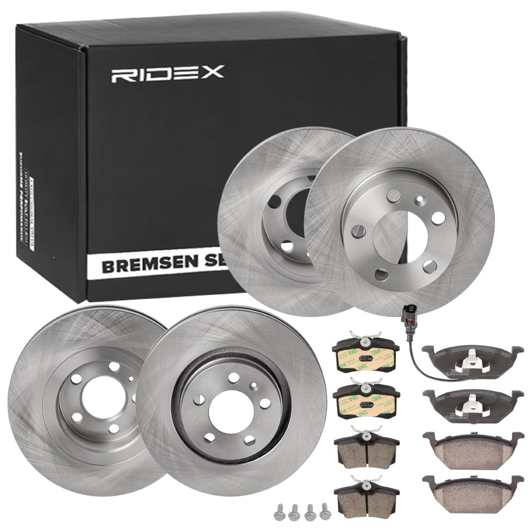 RIDEX 3405B0314 Bremsenset Hinten Vorne, Belüftet 232mm - Bremsen Set mit Bremsscheiben und Bremsbeläge Satz von RIDEX