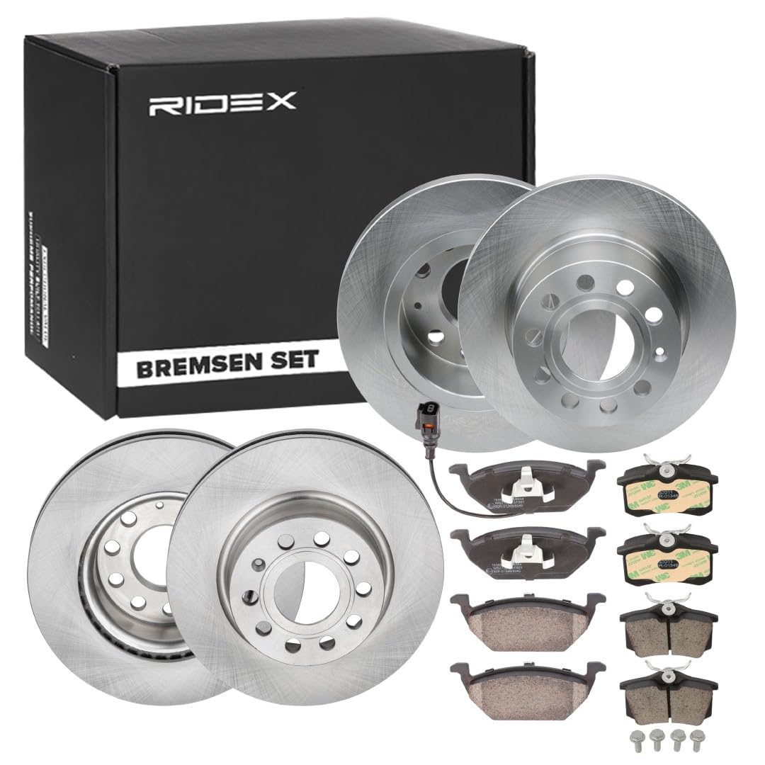 RIDEX 3405B0324 Bremsenset Hinten Vorne, Belüftet 253, 280mm - Bremsen Set mit Bremsscheiben und Bremsbeläge Satz von RIDEX