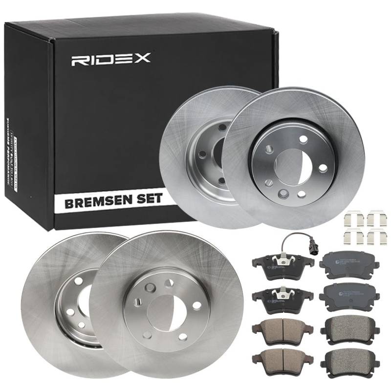 RIDEX 3405B0376 Bremsenset Hinten Vorne Belüftet 308mm - Bremsen Set mit Bremsscheiben und Bremsbeläge Satz von RIDEX