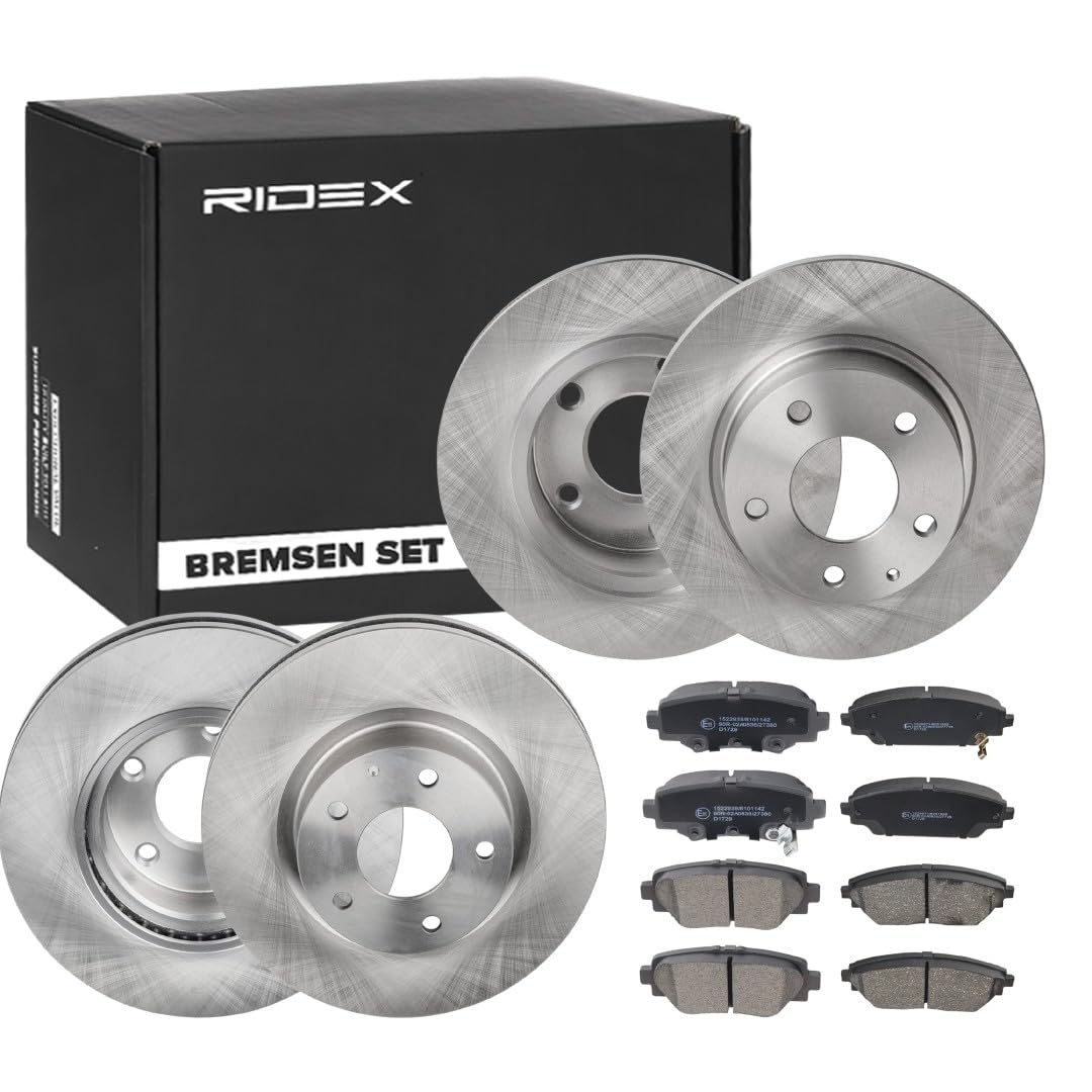 RIDEX 3405B1697 Bremsenset Vorne Hinten Belüftet, 295,0, 265mm - Bremsen Set mit Bremsscheiben und Bremsbeläge Satz von RIDEX