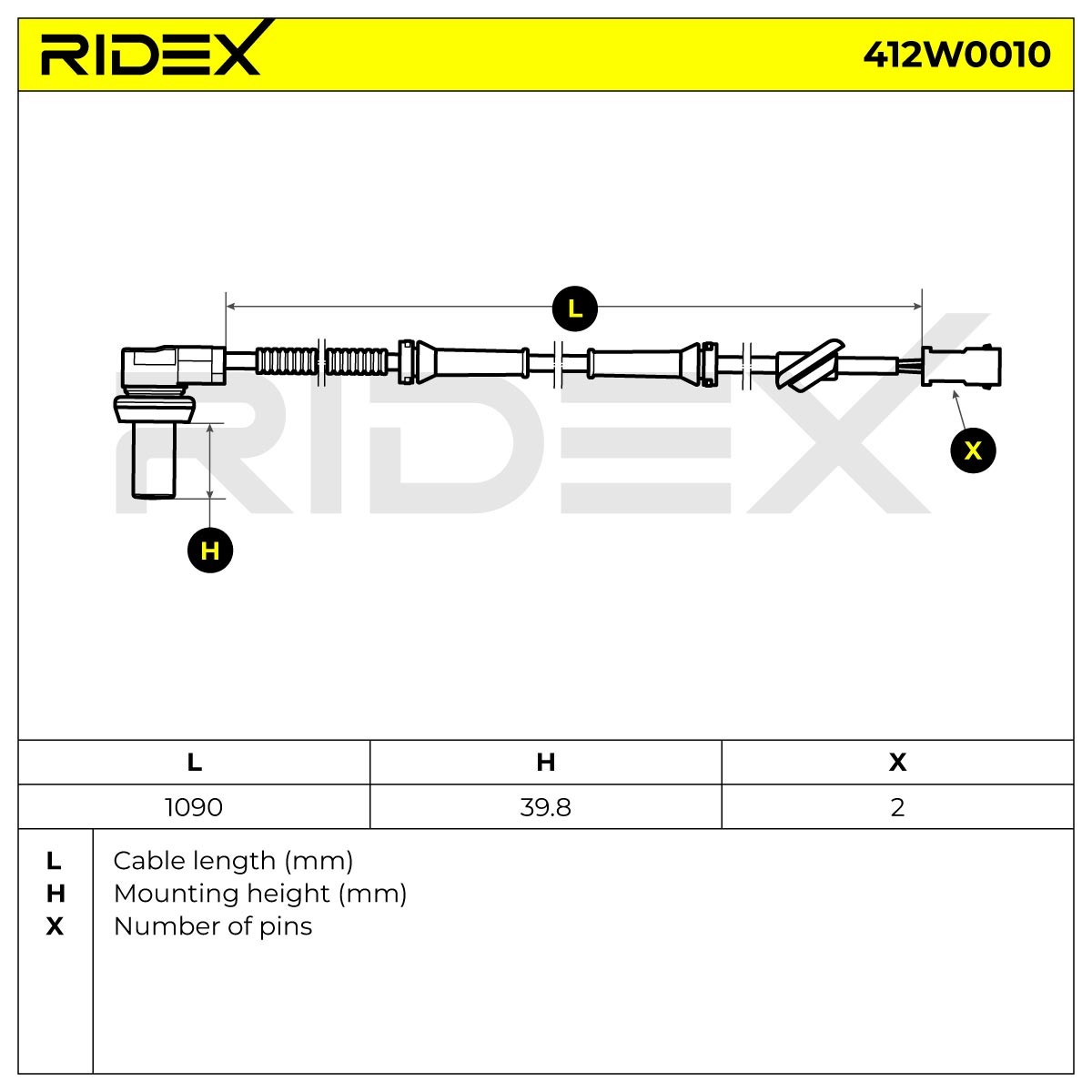 RIDEX ABS Sensor VW,AUDI 412W0010 8D0927803 Drehzahlsensor,Raddrehzahl Sensor,Drehzahlgeber,ESP-Sensor,Sensor, Raddrehzahl von RIDEX