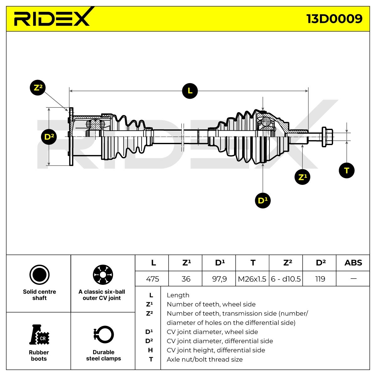 RIDEX Antriebswelle VW,AUDI,SKODA 13D0009 1K0407271KB,1K0407271NT,1K0407763HX Gelenkwelle,Halbachse,Seitenwelle,Achswelle 1K0407763NX,1K0407271FB von RIDEX