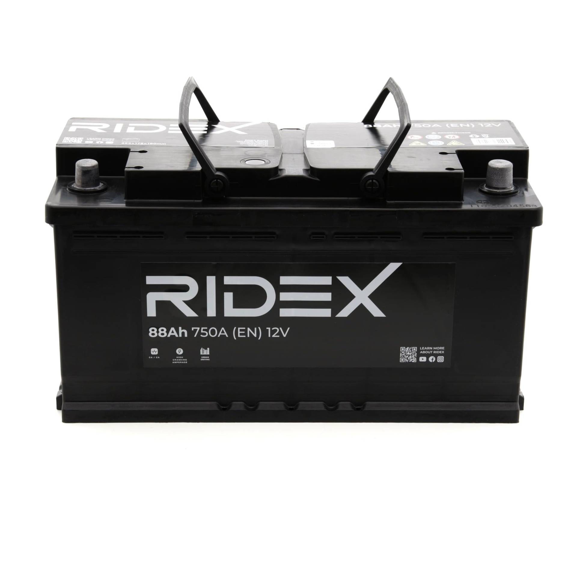 RIDEX Autobatterie 88Ah 750A Starterbatterie 1S0043 von RIDEX