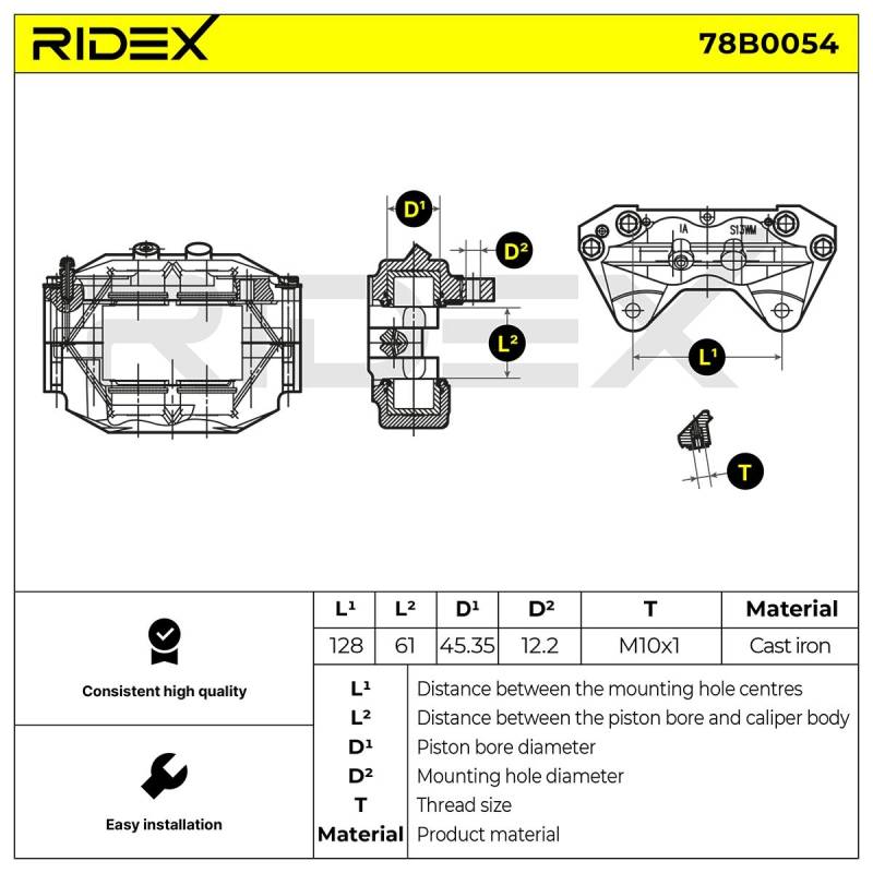 RIDEX Bremssattel TOYOTA 78B0054 4775035120 Bremszange von RIDEX