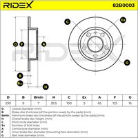 RIDEX Bremsscheibe Hinterachse 82B0003 Bremsscheiben,Scheibenbremsen VW,AUDI,SKODA,Golf IV Schrägheck (1J1),POLO (9N_),Polo Schrägheck (6R1, 6C1) von RIDEX