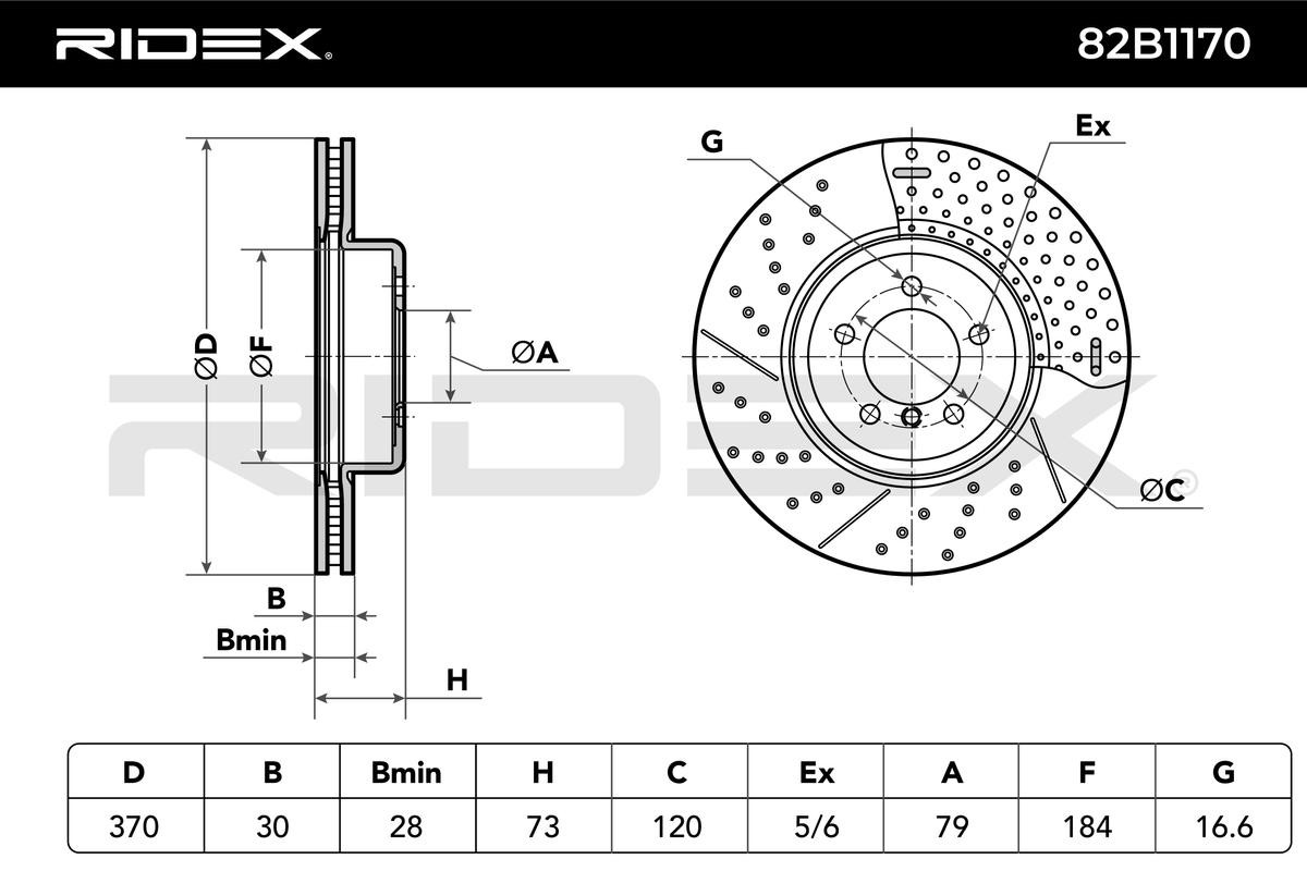 RIDEX Bremsscheibe BMW 82B1170 34106797603 Bremsscheiben,Scheibenbremsen von RIDEX