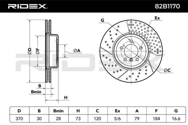 RIDEX Bremsscheibe BMW 82B1170 34106797603 Bremsscheiben,Scheibenbremsen von RIDEX